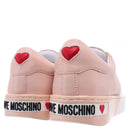 Sneakers Donna Love Moschino in Pelle Bicolor Bianco e Cipria