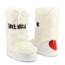 Scarpe Donna LOVE MOSCHINO Stivali da Neve con Dettaglio Eco Fur Bianco
