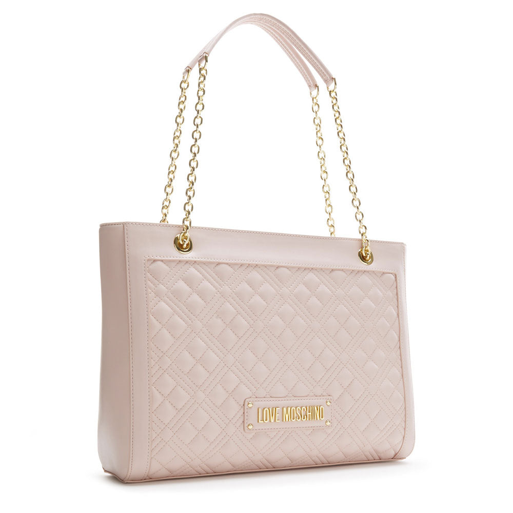 Borsa Donna Shopping Bag LOVE MOSCHINO linea Shiny Quilted color Cipria