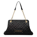 LOVE MOSCHINO Damen-Umhängetasche Shiny Quilted Linie, schwarze Farbe JC4013