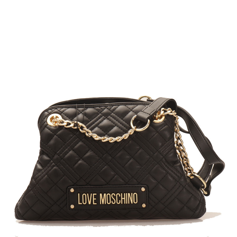 Kleine Damen-Umhängetasche LOVE MOSCHINO Shiny Quilted Line Farbe Schwarz JC4014