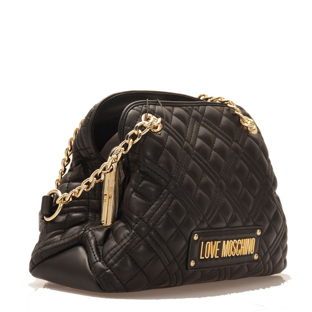 Kleine Damen-Umhängetasche LOVE MOSCHINO Shiny Quilted Line Farbe Schwarz JC4014