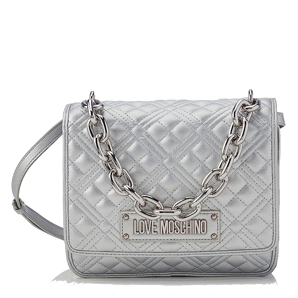 LOVE MOSCHINO Damenhandtasche Chunky Chain Line Farbe Silber JC4024