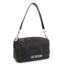 Damen-Schulter- und Umhängetasche LOVE MOSCHINO Schwarze Bling-Bling-Linie mit Strasssteinen