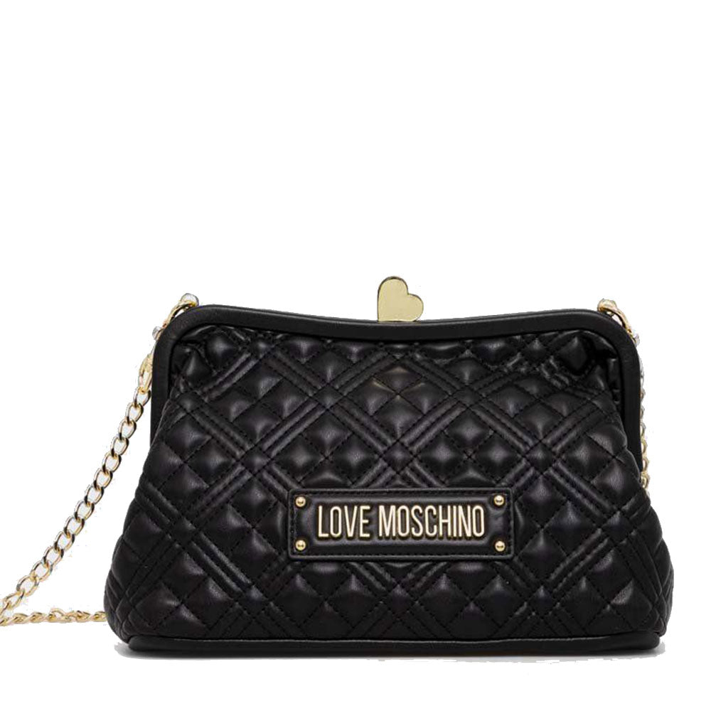 LOVE MOSCHINO Stepp-Clutch für Damen mit Herzverschluss in Schwarz