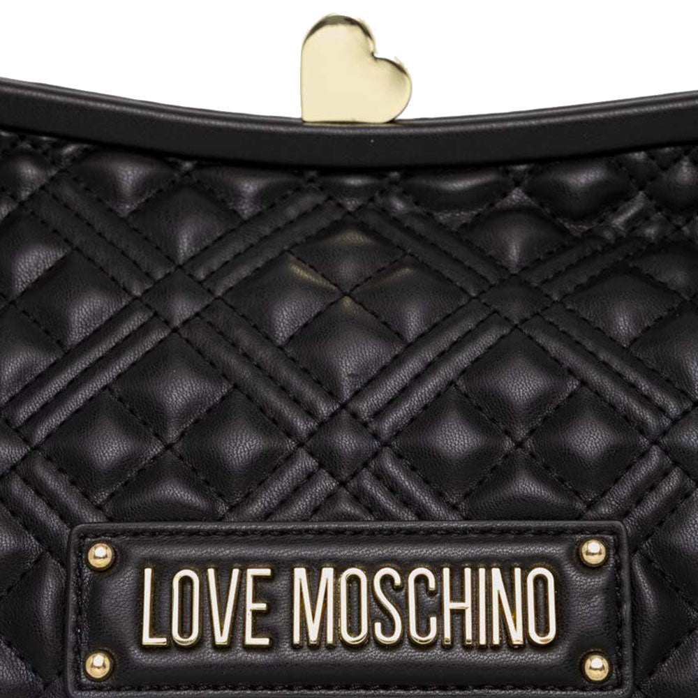 LOVE MOSCHINO Stepp-Clutch für Damen mit Herzverschluss in Schwarz