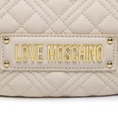 Borsa Donna Hobo a Spalla Trapuntata LOVE MOSCHINO linea Logo Lettering color Avorio