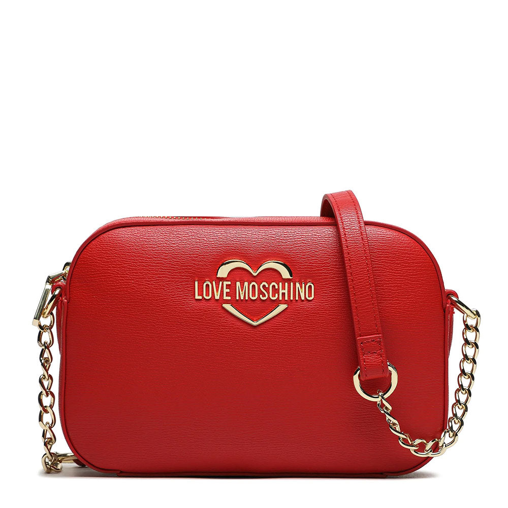 Damen-Umhängetasche mit Mikro-Clutch LOVE MOSCHINO Hollies-Linie in Rot