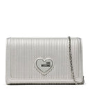 Clutch Donna con Tracolla LOVE MOSCHINO linea Pleated color Argento