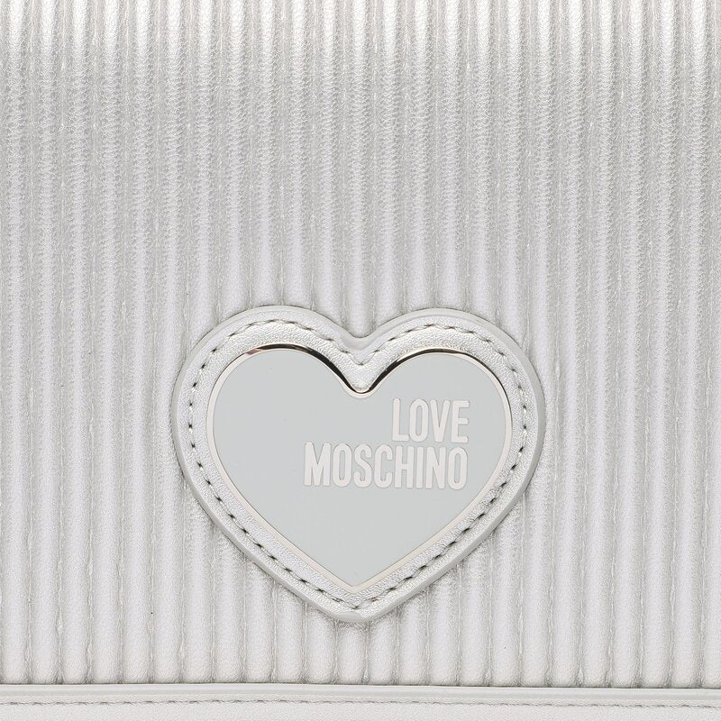 Clutch Donna con Tracolla LOVE MOSCHINO linea Pleated color Argento