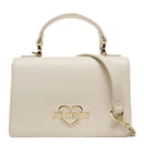 Damenhandtasche mit Micro-Clutch LOVE MOSCHINO Hollies-Linie in der Farbe Elfenbein