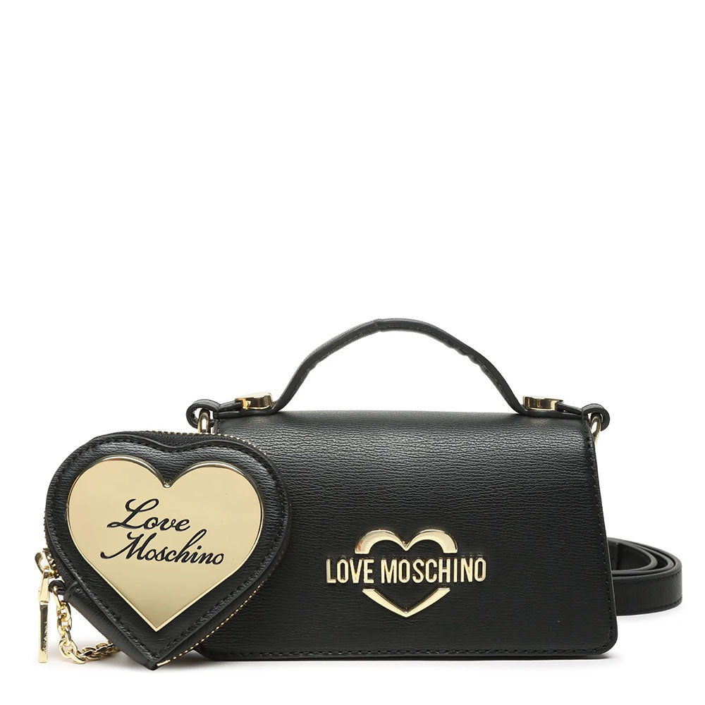 Mini-Handtasche mit Mikro-Clutch LOVE MOSCHINO Hollies-Linie, Schwarz