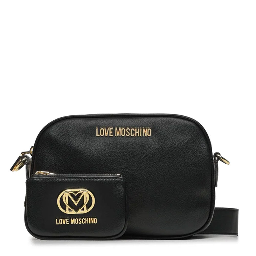 Damen-Umhängetasche mit Mini-Clutch LOVE MOSCHINO Schwarze Farbe JC4090