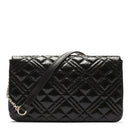 LOVE MOSCHINO Damen-Umhängetasche, gesteppte Linie, Schwarz, Python-Druck