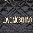 LOVE MOSCHINO Damen-Umhängetasche, gesteppte Linie, Schwarz, Python-Druck