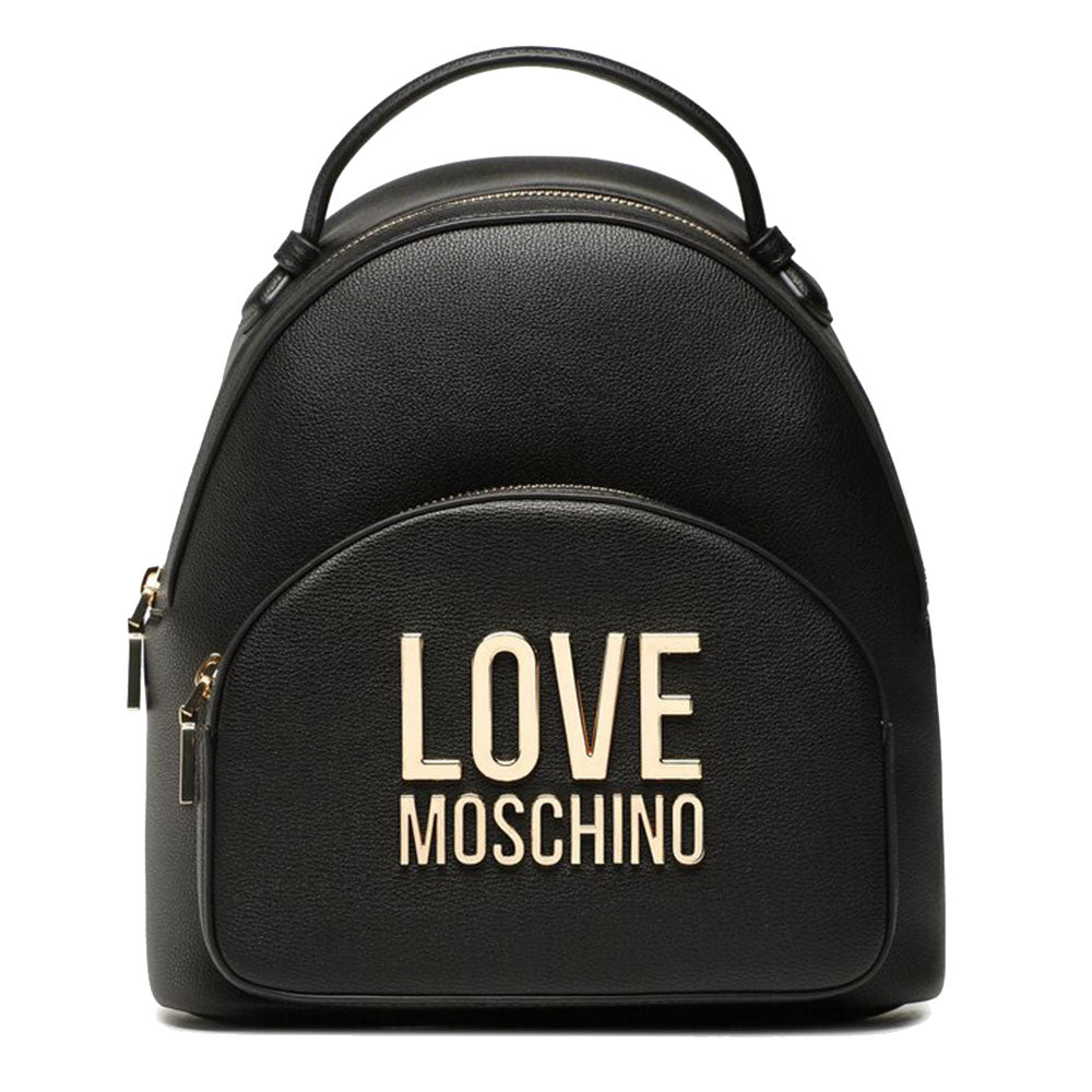 LOVE MOSCHINO Damen Rucksack Gold Metal Line Schwarz Logo JC4105