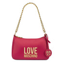 Kleine Hobo-Damentasche LOVE MOSCHINO Gold Metal Line Fuxia Logo