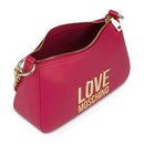 Kleine Hobo-Damentasche LOVE MOSCHINO Gold Metal Line Fuxia Logo