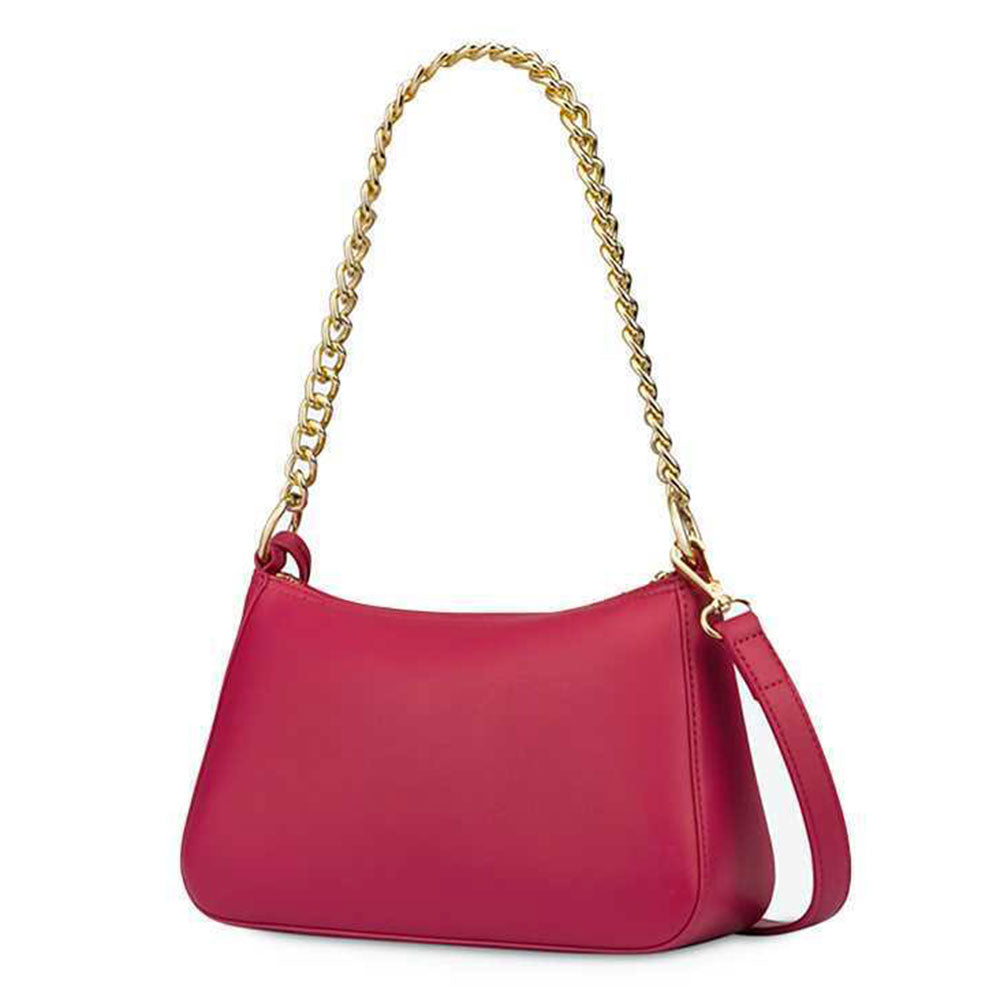 Kleine Hobo-Damentasche LOVE MOSCHINO Gold Metal Line Fuxia Logo