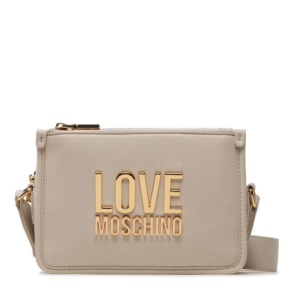 Borsa Donna a Tracolla LOVE MOSCHINO linea Gold Metal Logo color Avorio JC4111