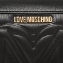 LOVE MOSCHINO Damen-Umhängetasche mit Überschlag und Logoprägung in Schwarz