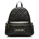 LOVE MOSCHINO Multipocket Damenrucksack, gesteppte Linie, schwarze Farbe