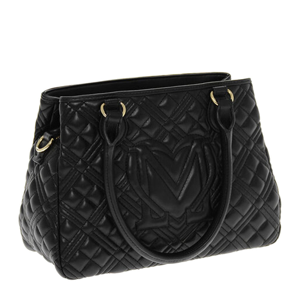 Damen-Umhängetasche mit Schultergurt LOVE MOSCHINO Quilted-Linie, schwarze Farbe JC4170