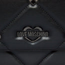 LOVE MOSCHINO Damen-Umhängetasche Jewel Hearts-Linie Schwarz mit Gunmetal-Nieten