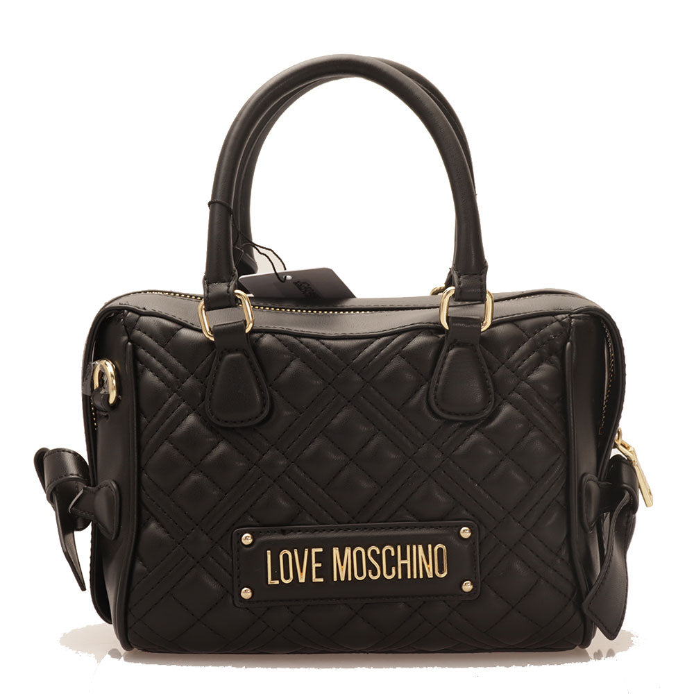 Damenhandtasche LOVE MOSCHINO Shiny Quilted-Linie, schwarze Farbe