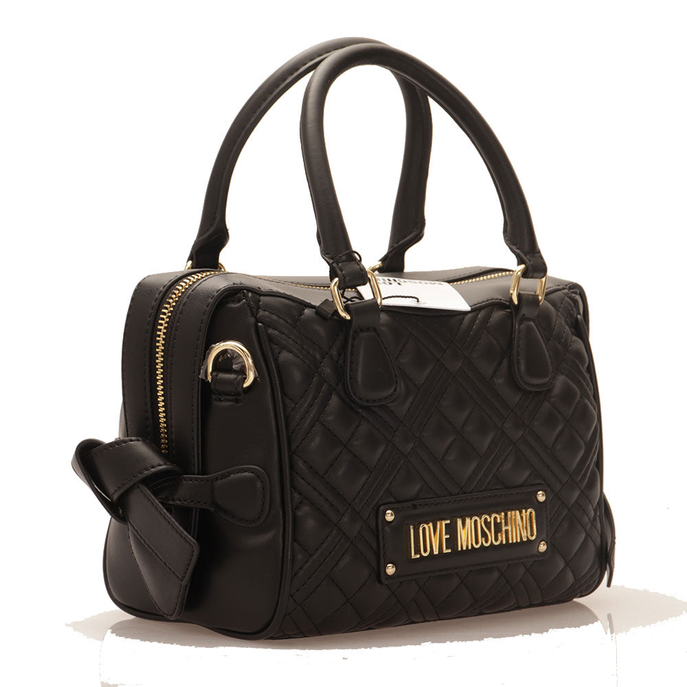 Damenhandtasche LOVE MOSCHINO Shiny Quilted-Linie, schwarze Farbe