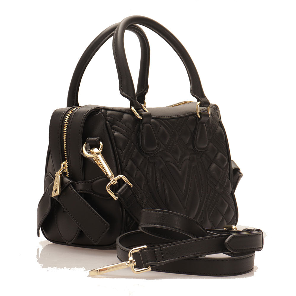 Damenhandtasche LOVE MOSCHINO Shiny Quilted-Linie, schwarze Farbe