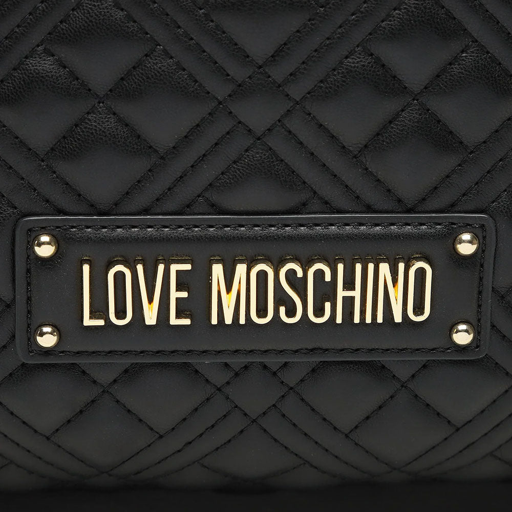 LOVE MOSCHINO Damen-Umhängetasche, gesteppte Linie, schwarze Farbe JC4248