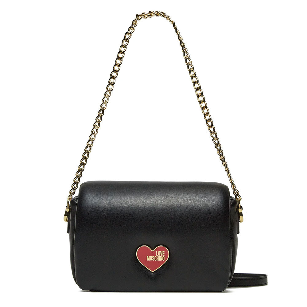 Moschino LOVE Borsa a Spalla In Pelle Vegan Martellata con Morsetto Frontale donna - Outlet Moschino LOVE Borsa a Spalla In Pelle Vegan Martellata con Morsetto Frontale donna - Outlet