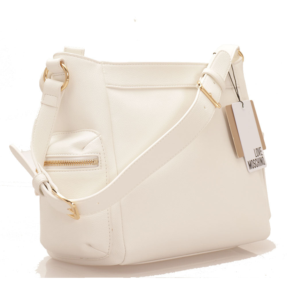 LOVE MOSCHINO Damen-Schultertaschenkette Charm-Linie in Weiß