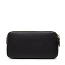 Mini-Clutch mit Schultergurt LOVE MOSCHINO Gold Metal Logo-Linie in Schwarz