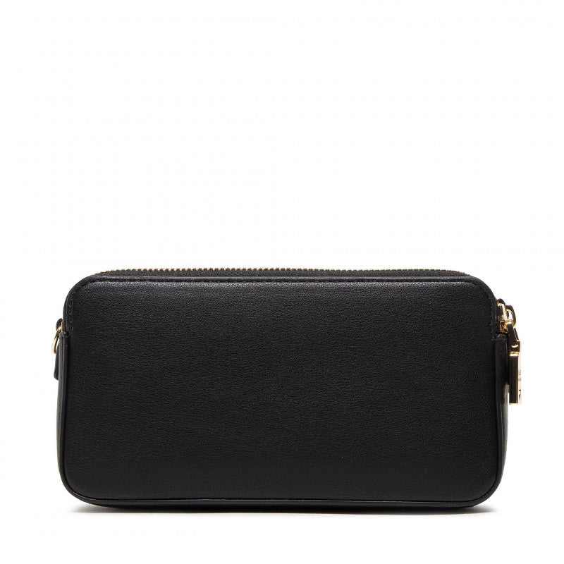 Mini-Clutch mit Schultergurt LOVE MOSCHINO Gold Metal Logo-Linie in Schwarz