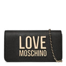 Mini Clutch con Tracolla LOVE MOSCHINO linea Gold Metal Logo colore Nero JC5610