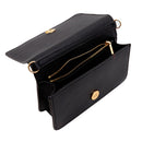 Mini-Clutch mit Schultergurt LOVE MOSCHINO Gold Metal Logo-Linie, schwarze Farbe JC5610