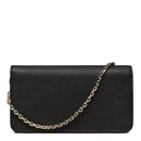 Mini-Clutch mit Schultergurt LOVE MOSCHINO Gold Metal Logo-Linie, schwarze Farbe JC5610