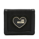 Kleine Damenbrieftasche mit Knopf LOVE MOSCHINO Plissee-Linie Schwarz