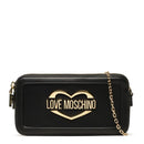 Mini-Clutch mit Reißverschluss LOVE MOSCHINO Herz-Logo-Linie in Schwarz