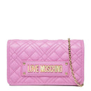 Mini-Clutch mit Schultergurt LOVE MOSCHINO Shiny Quilted-Linie, rosa Farbe