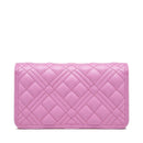 Mini-Clutch mit Schultergurt LOVE MOSCHINO Shiny Quilted-Linie, rosa Farbe