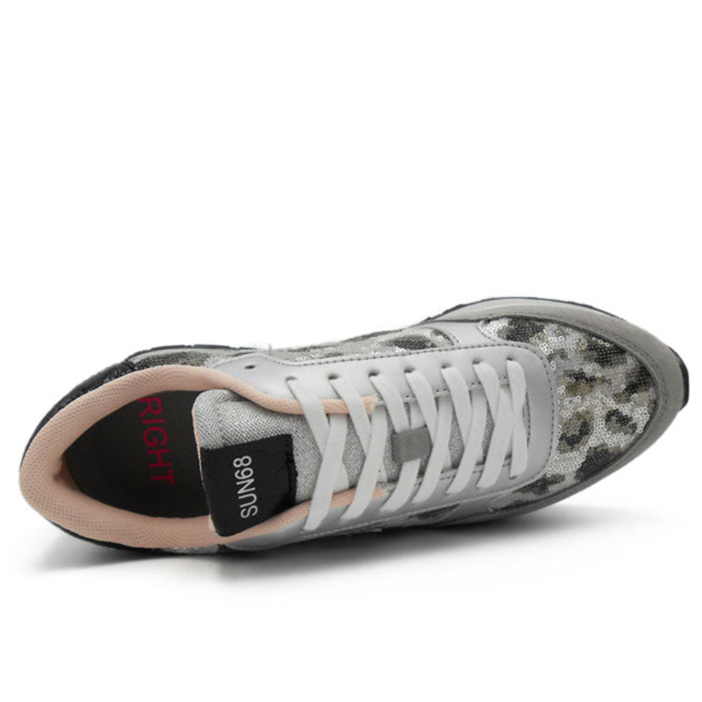 Scarpe Donna Sun68 Sneakers Kelly Paillettes Animal Grigio Scuro