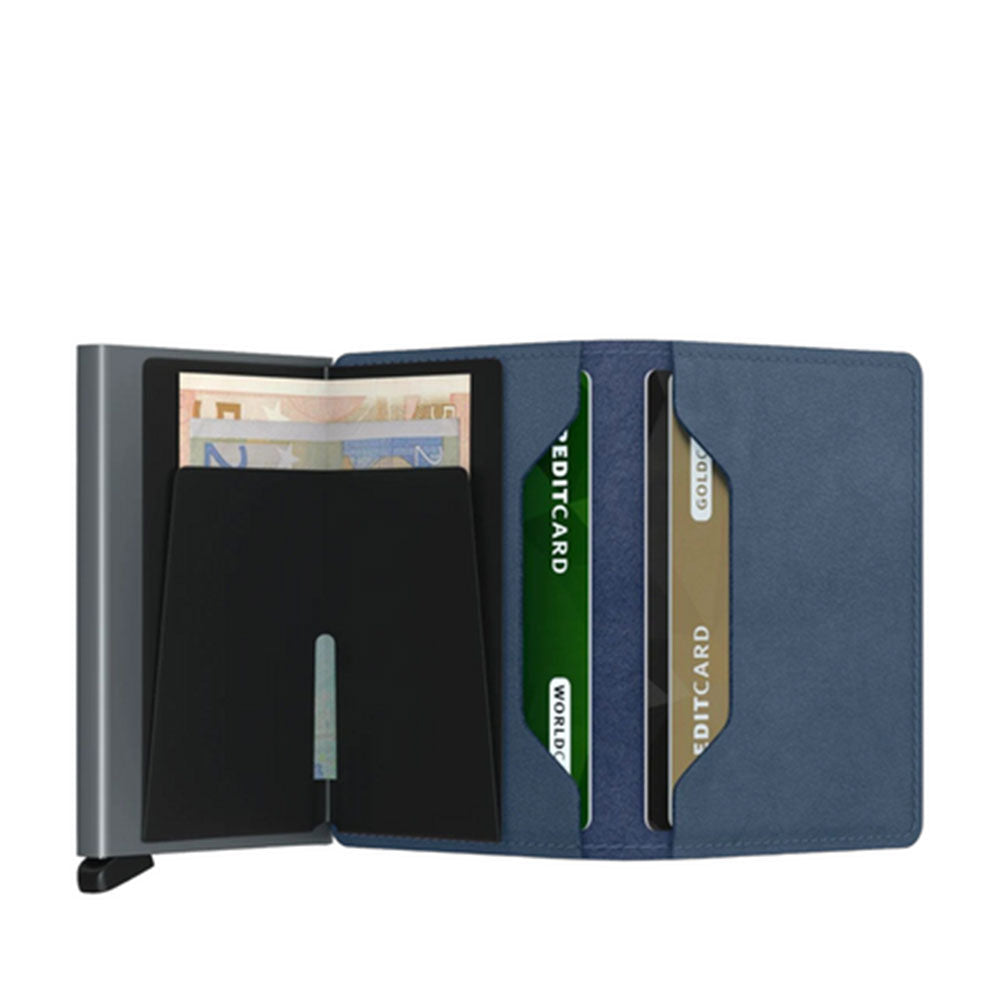 Porta Carte con Clip SECRID linea Original in Pelle Ice Blue con RFID
