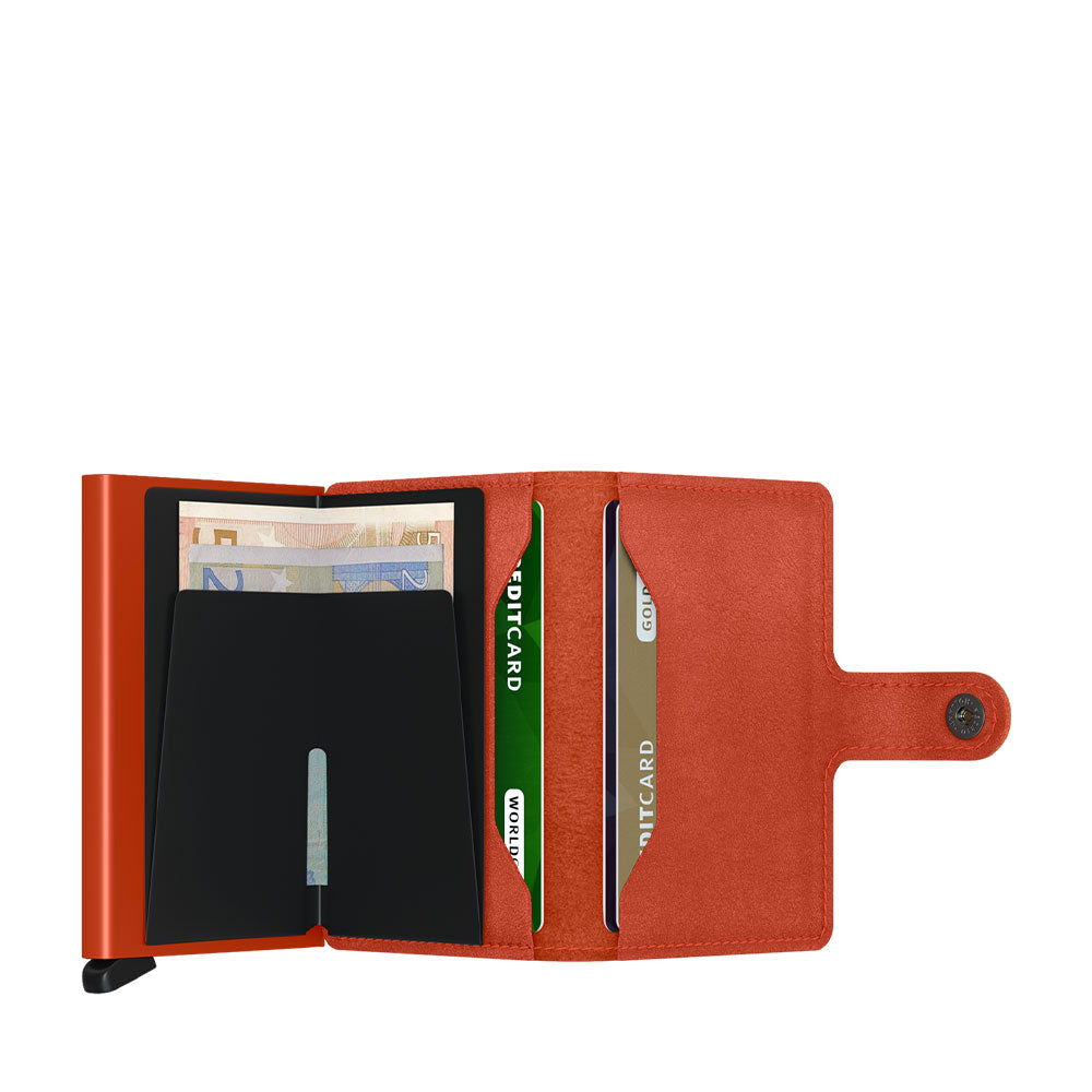 Porta Carte con Clip SECRID linea Original in Pelle Orange con RFID