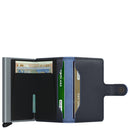 Porta Carte con Clip SECRID linea Saffiano in Pelle color Navy con RFID
