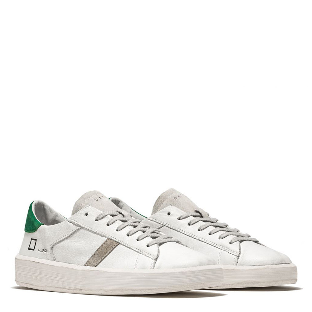 Scarpe Uomo D.A.T.E. Sneakers linea Ace Pop in Pelle colore White Green