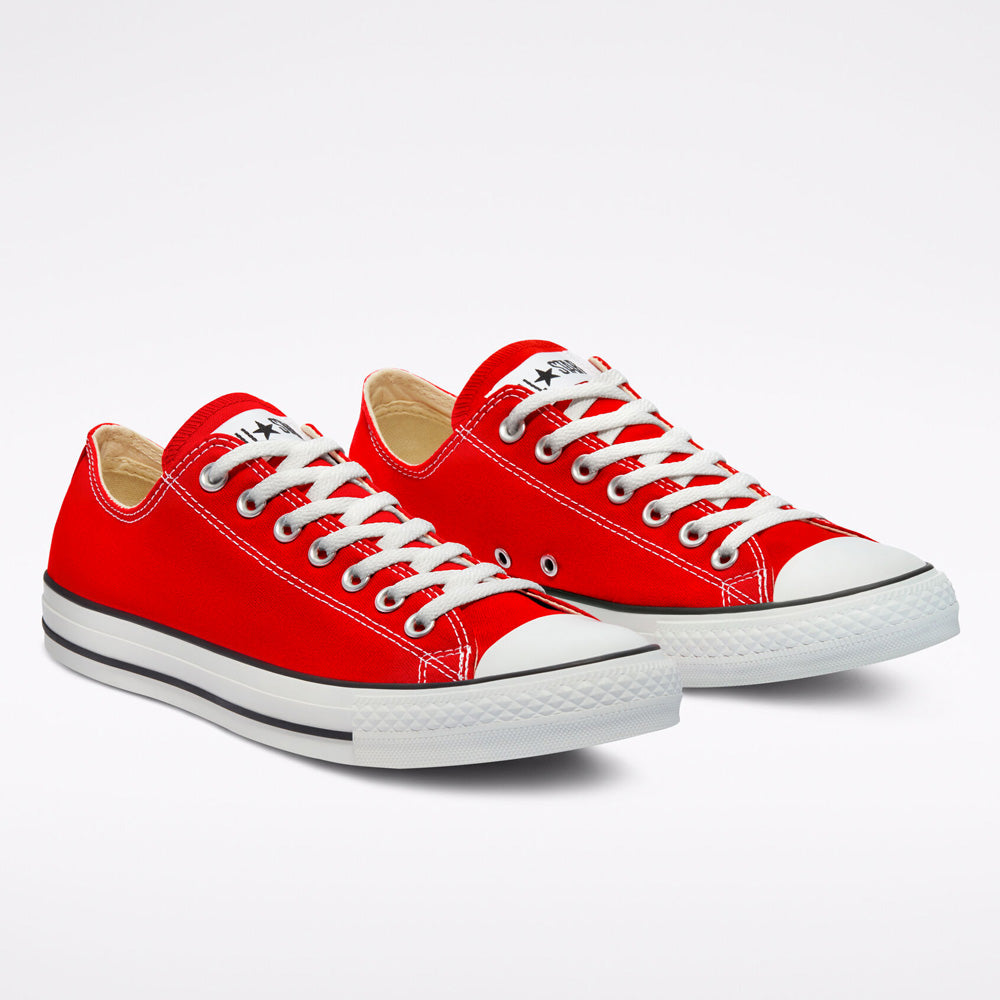 Scarpe Unisex CONVERSE Sneakers linea Chuck Taylor All Star Classic Low Top in Tessuto Rosso