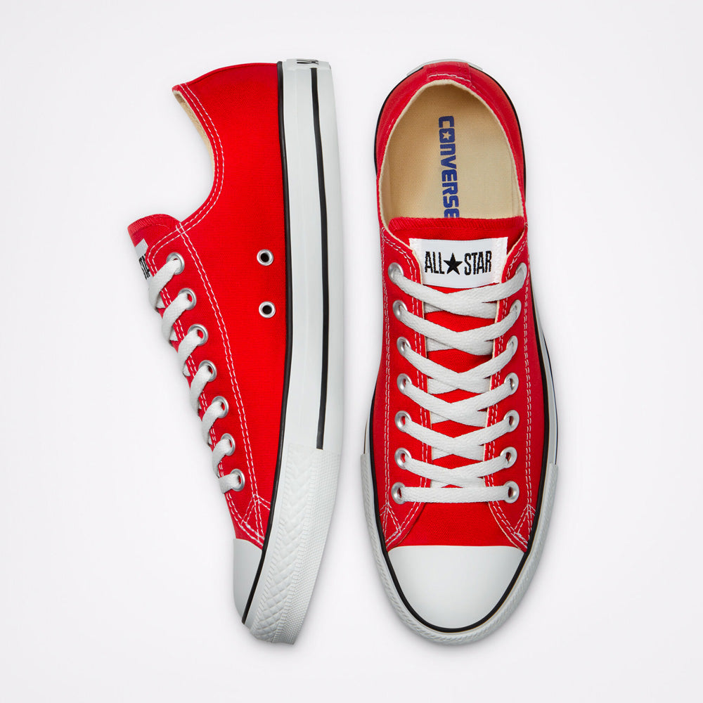 Scarpe Unisex CONVERSE Sneakers linea Chuck Taylor All Star Classic Low Top in Tessuto Rosso